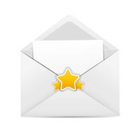 White Envelope Icon with Star Vector Illustration N3
