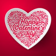 Valentines Day background with three dimensional heart shape