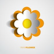 Paper flower design card cutout vector illustration