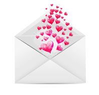 Valentine`s Day Card with Envelope and Heart Vector Illustration N3