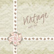 Vintage invitation with ornate detailed flower N2