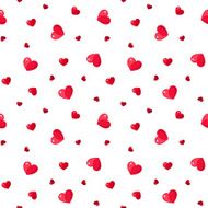 Seamless pattern with red hearts Vector illustration