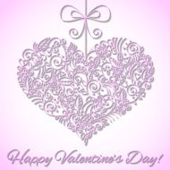 Valentine&#039;s card with elegant heart N4