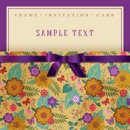 Violet card with wild flowers