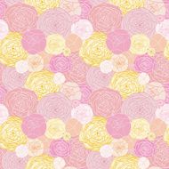 Seamless pattern from the drawn light roses