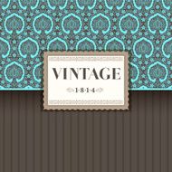 Vintage card with the stylized pomegranate against Brown emerald