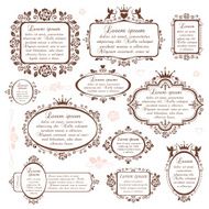 Set of romantic frames