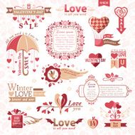 Set of Valentines Day design elements N6