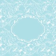 Elegant invitation card on flower seamless background Vector illustration N2