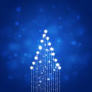 Abstract Blue Xmas Star Tree