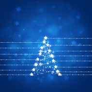 Blue Xmas Abstract Star Tree