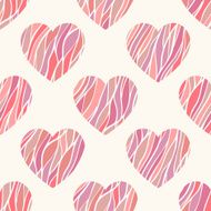 Seamless pattern with wavy hearts N2