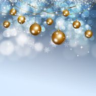 Winter Snow Xmas Balls Background