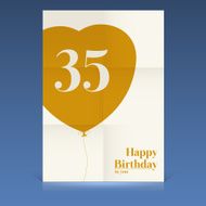 Tthirty five yeas old Happy birthday poster