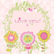 Floral Love background Vector illustration N3