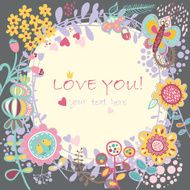 Floral Love background Vector illustration N4