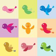 Set of vector bird icons N3