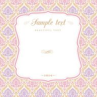 Romantic pastel card with ornamental vintage background