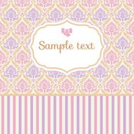 Romantic pastel card with ornamental vintage background N2