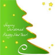 Christmas card with a contour tree