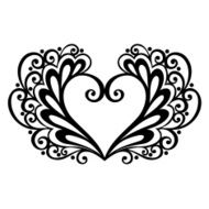 Vector Deco Floral Heart N2