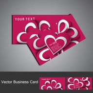 Business card set colorful heart stylish background illustration