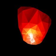 Polygonal red sky lanterns