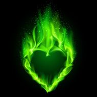 Green fiery heart
