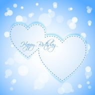 Happy Birthday 2 hearts greeting card
