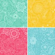 Set of four floral patterns (seamlessly tiling) N4