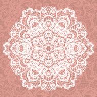 Elegant lacy doily Vector snowflake N3