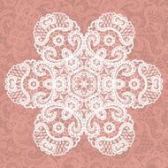 Elegant lacy doily Vector snowflake N4