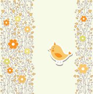 Baby card with bird vector N2