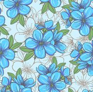 Seamless pattern with blue flowers N8