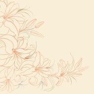 Lily frame isolated over sepia N4