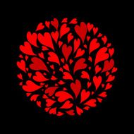 Red hearts background for your design