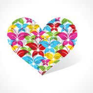 Colorful butterfly make a heart