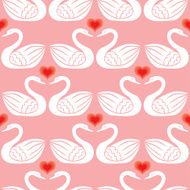 Swans seamless pattern