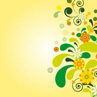 Vector Sun floral background