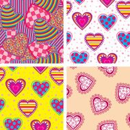 Patterned hearts seamless pattern