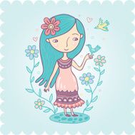 Girl with Bird N7