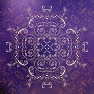 Violet floral ornament mandala background card N2