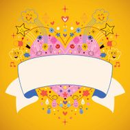 heart with blank ribbon cartoon vector illustration N2