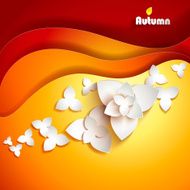 Abstract paper flowers Autumn background N2