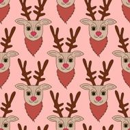 pink deer seamless pattern