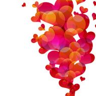 Abstract flying hearts Vector image