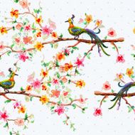 floral seamless texture of watercolor N25