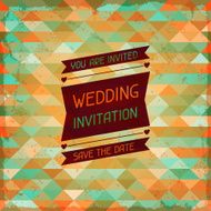 Wedding invitation card in retro style N2