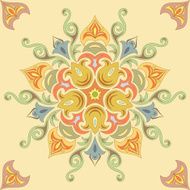 Seamless floral pattern in pastel colors Mandala