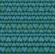 Decorative blue romantic seamless pattern with linear hearts N2